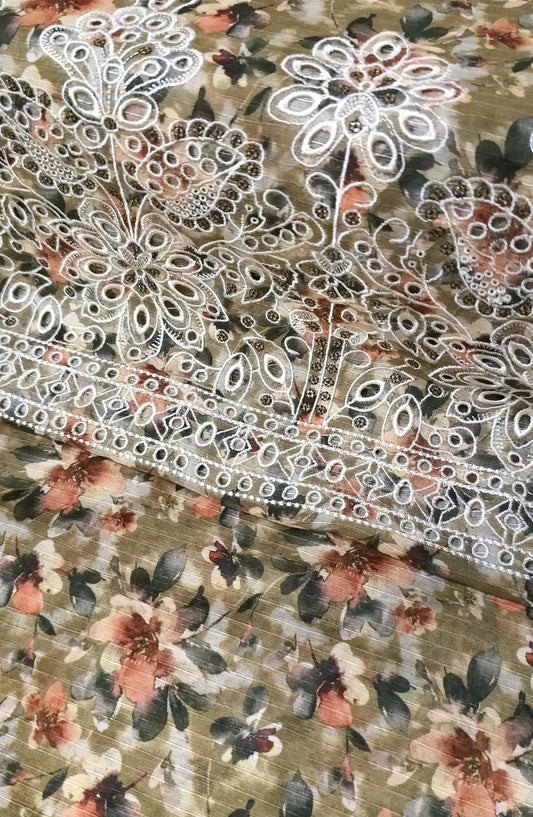 Chikankari Daman Embroidered Unstitched CO Ords By Amna Khadija - Design 05