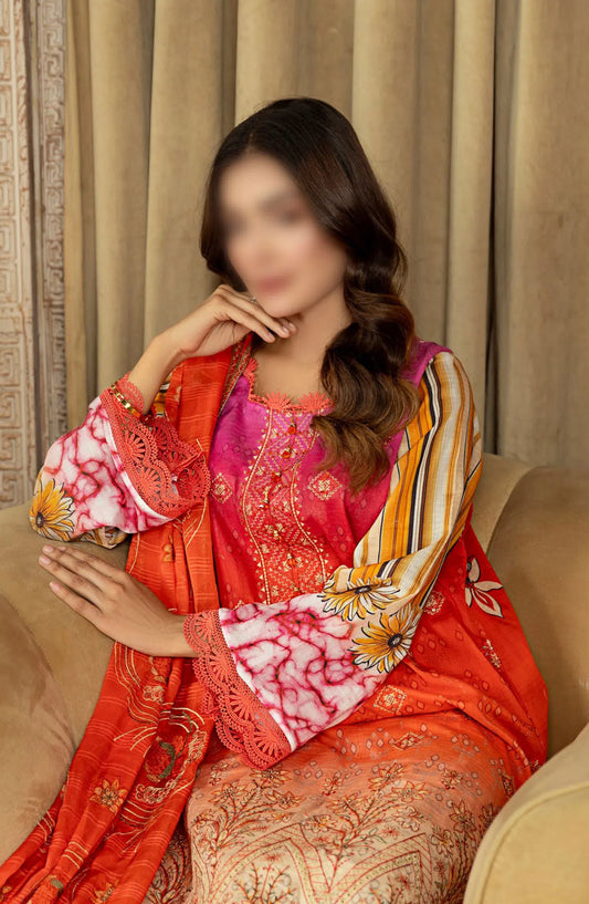 Khoobsurat Lawn Dora Digital Print Embroidered Collection 2024 Vol 02 - Design 05