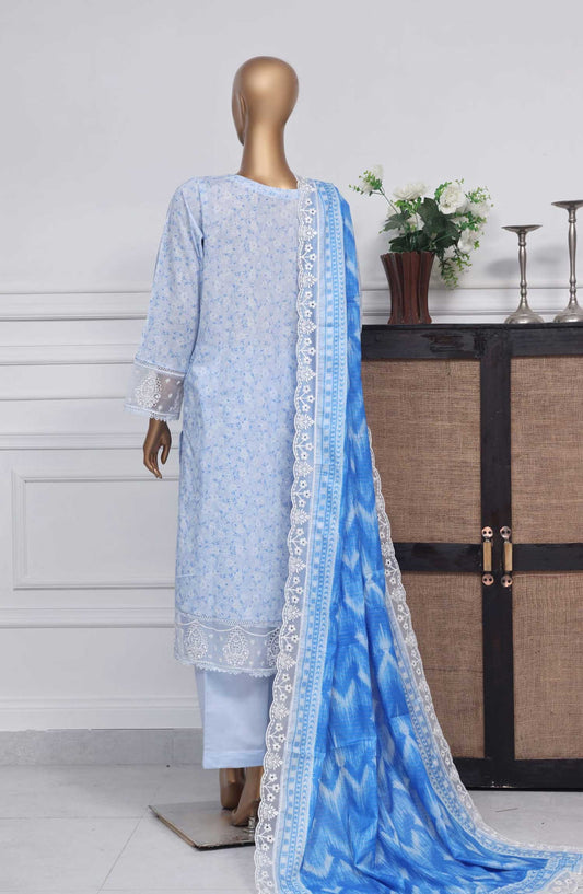 Amyrah by Sadabahar Embroidered Lawn Stitched 3 Piece Suit - D-05 - SD25AL - Sky Blue - Summer Collection