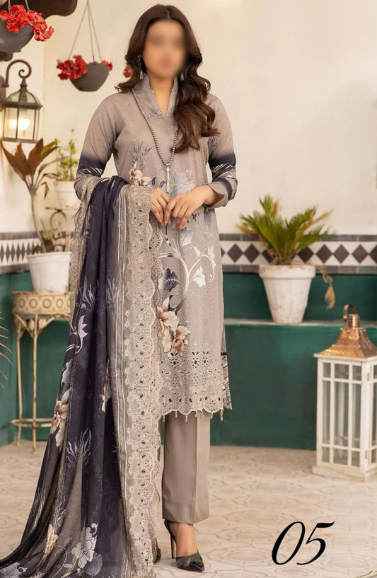 Mahees Embroidered Lawn with Emb Diamond Dupatta Collection - Design 05