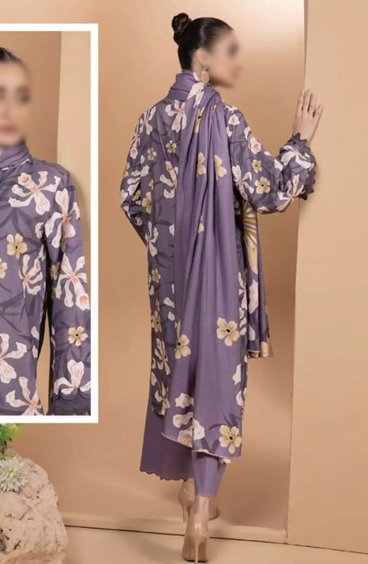 Zara By Hum Dum Printed Wool Shawl Collection - Design 05