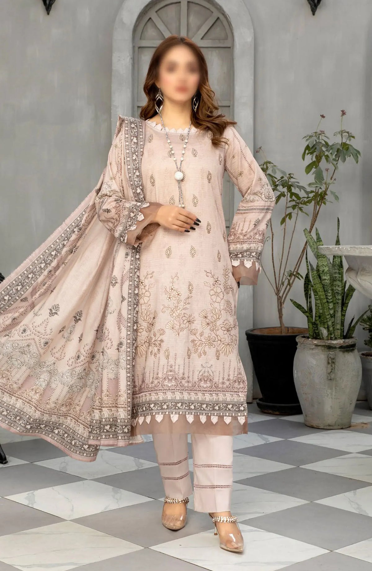 Tabeer Digital and Embroidered Lawn Collection 2024 - Design 05