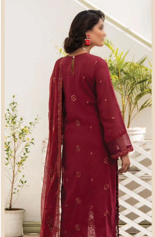 Flora Swiss Lawn Embroidered Collection By Humdum - Design 05