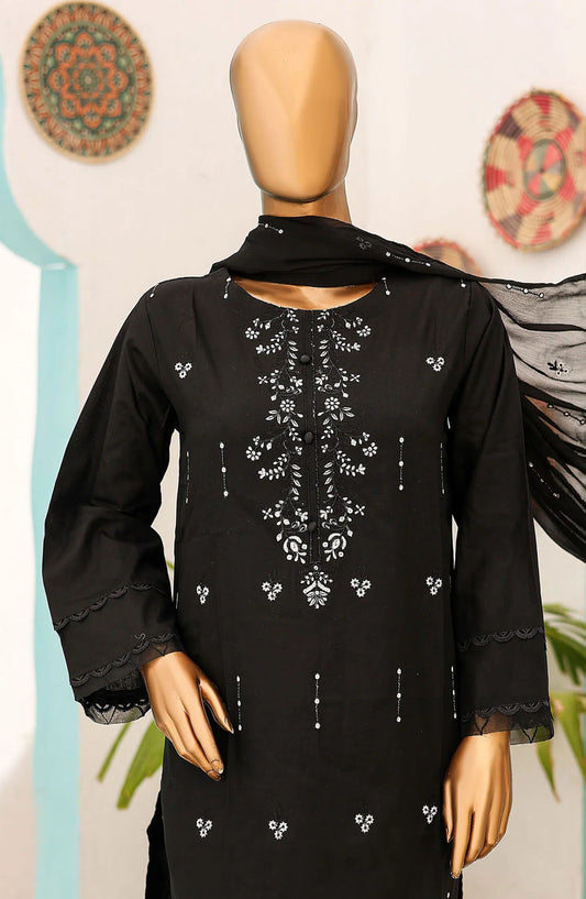 Monochrome Embroidered Lawn Collection by Naubahar - Design 05