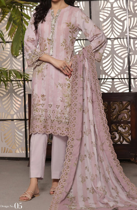 Zynah Digital Chickenkari Lawn Collection VOl 01 By VS Textiles - Design 05