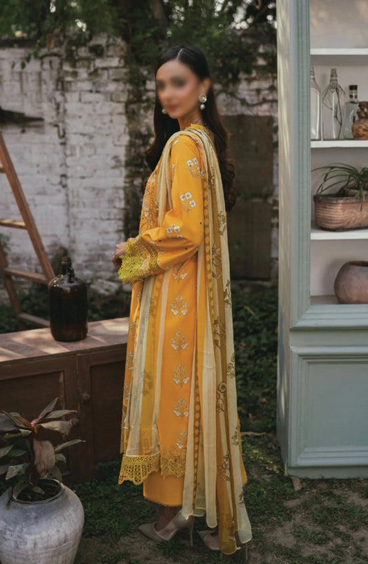 Gardenia Vol 02 Embroidered Print Lawn Collection By Humdum - Design 05