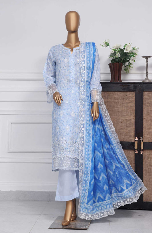 Amyrah by Sadabahar Embroidered Lawn Stitched 3 Piece Suit - D-05 - SD25AL - Sky Blue - Summer Collection