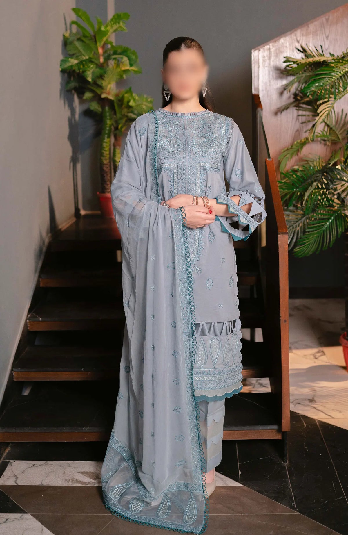 Meraki Embroidered Lawn Collection 2024 By Humdum - Design 05