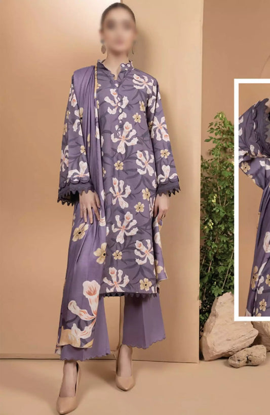 Zara By Hum Dum Printed Wool Shawl Collection - Design 05
