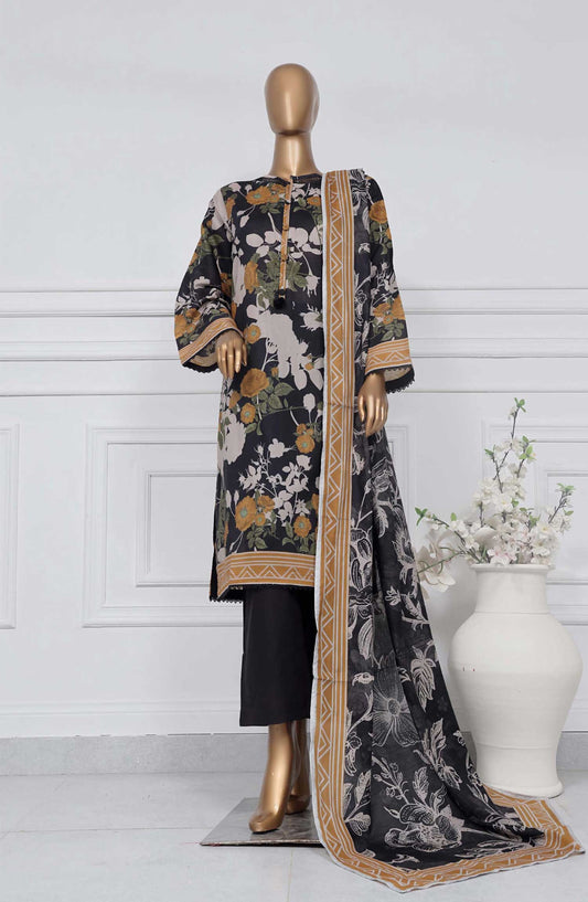 Sadabahar Printed Lawn Stitched 3 Piece - D-05 - SBD25PL - Black - Summer Collection