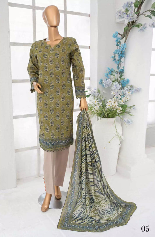 Safina Unstitch Fancy Cambric Collection 2024 Vol 03 - Design 05