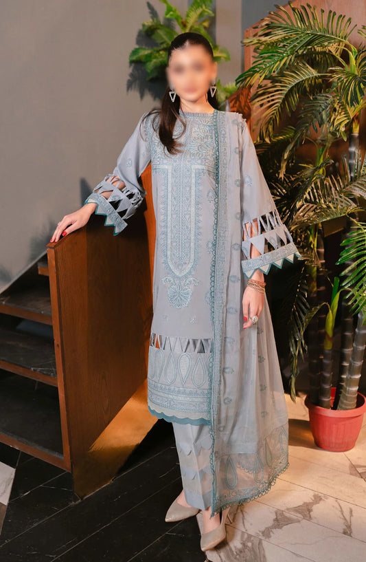Meraki Embroidered Lawn Collection 2024 By Humdum - Design 05