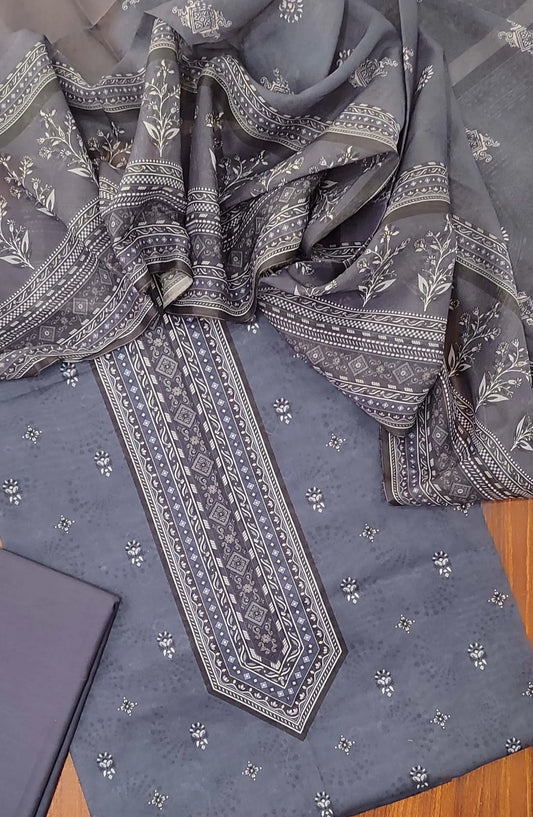 Printed Lawn 3Pcs with Voile Dupatta Collection - -Design-05