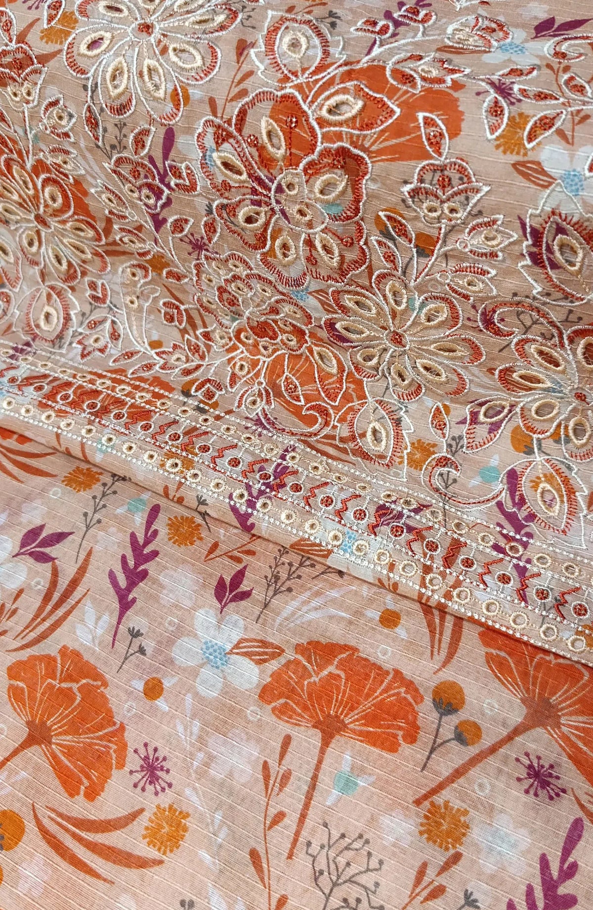 Chikankari Daman Embroidered Unstitched CO Ords By Amna Khadija - Design 06