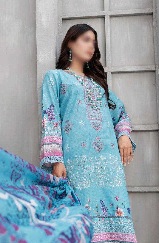 Jasmine Lawn Dora Digital Print Embroidered Collection 2024 - Design 06