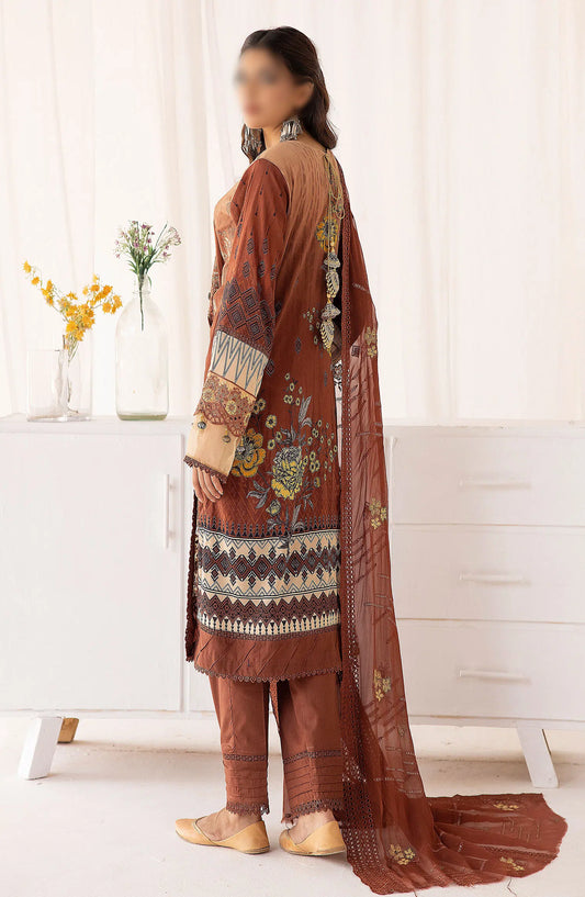 Bunai Digital Printed and Embroidered Swiss Voile Collection - Design 06