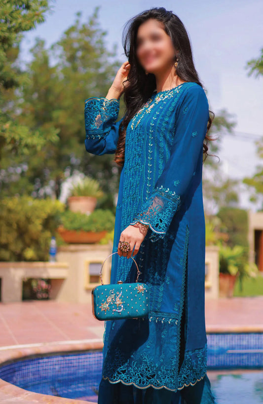 Guzel AQS Formal Festive Stitched 3 Pcs Chiffon Collection - Design 06
