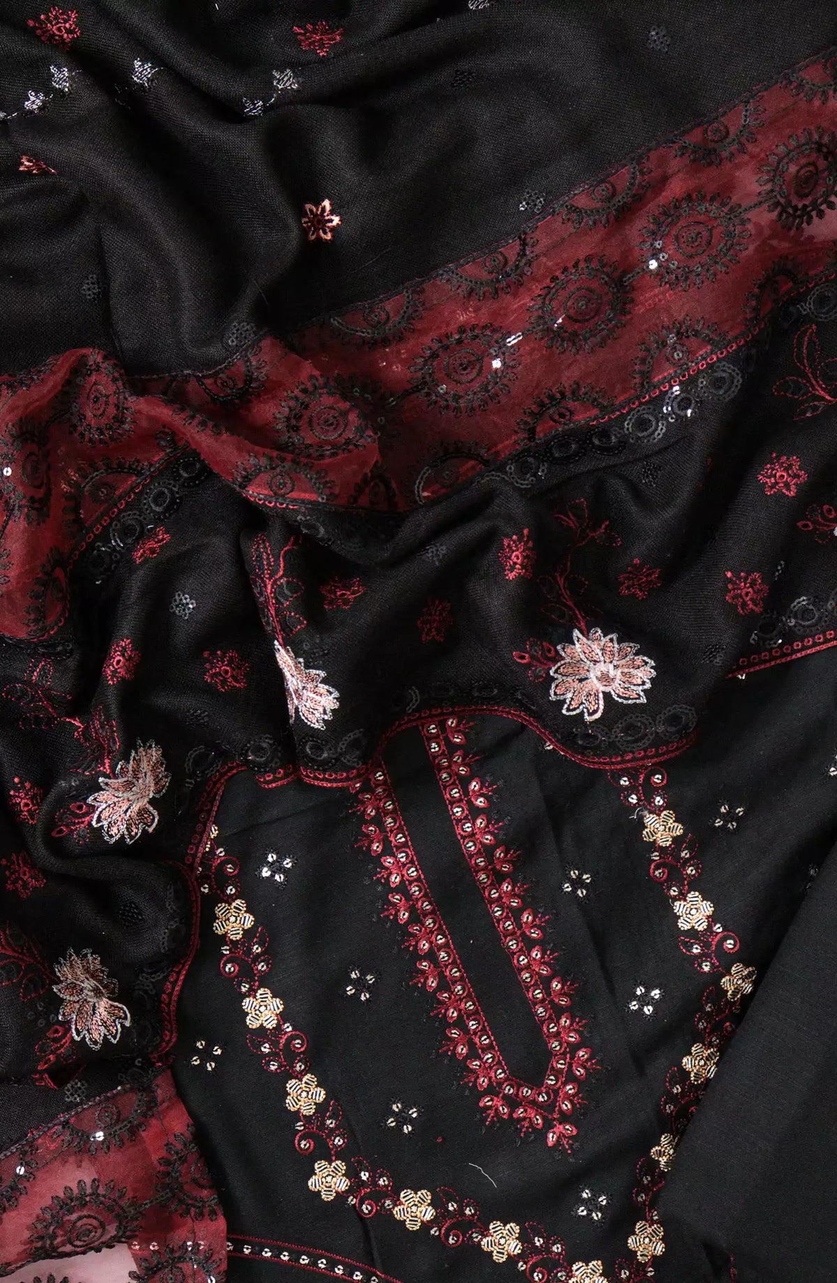 Noor Unstitch Embroidered Slub Collection - DESIGN-06