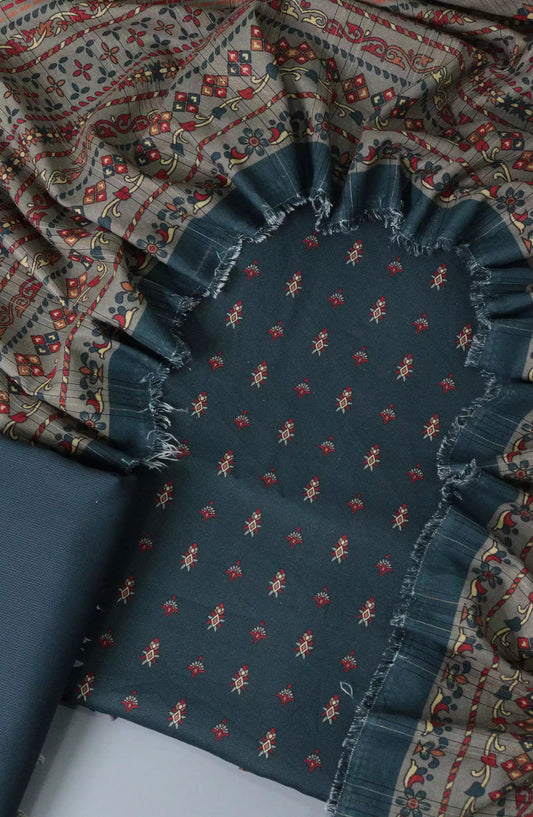 Enchanted Winter Unstitch Printed Khaddar Collection - EWUPKC-Design 06