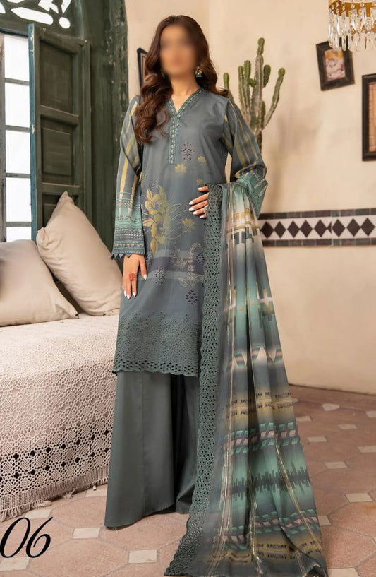 Mahees Embroidered Lawn with Emb Diamond Dupatta Collection - Design 06