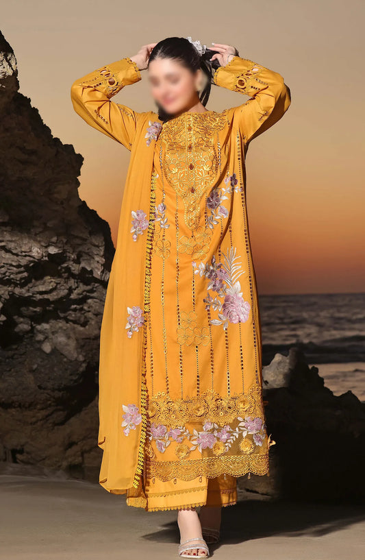 Afsoon Embroidered Lawn Collection 2024 By Humdum - Design 06