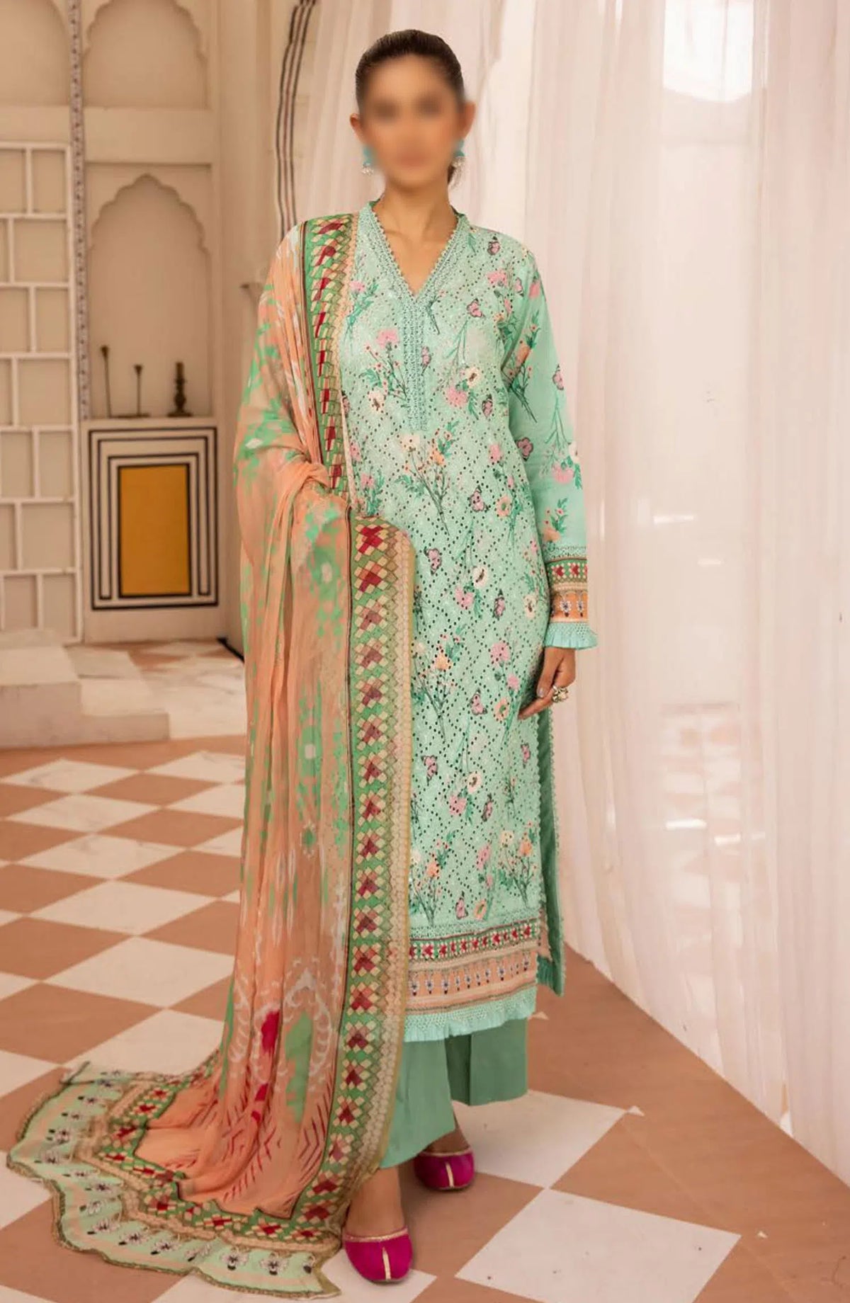 Mahees Printed Chikankari Lawn Collection By Riaz Arts - Design-06