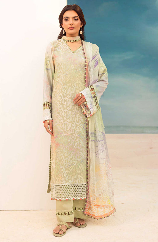 Mahees Rang e Bahar by Riaz Arts Chikankari Lawn Unstitched 3 Piece - D-06 - RA25MCL - Red - Summer Collection