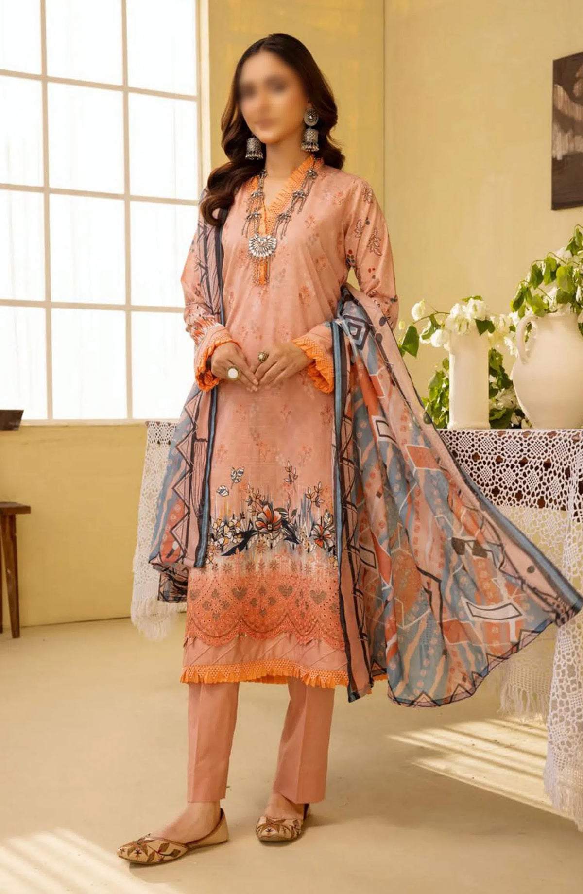 Zara Meer Printed Slub Lawn Collection 2024 - Design 06