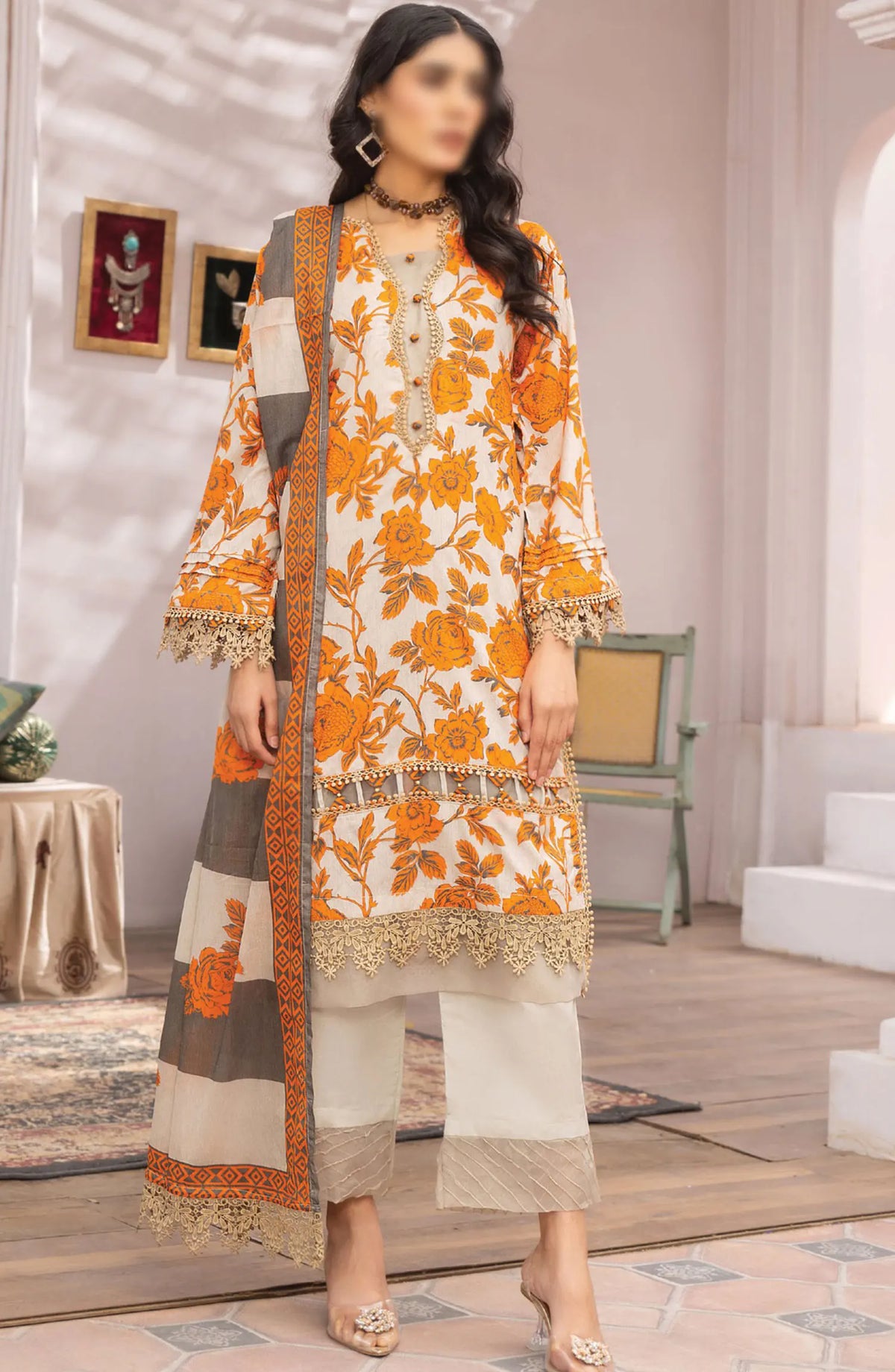 Rang E Noor Digital Printed Dobby Lawn Collection - Design-06