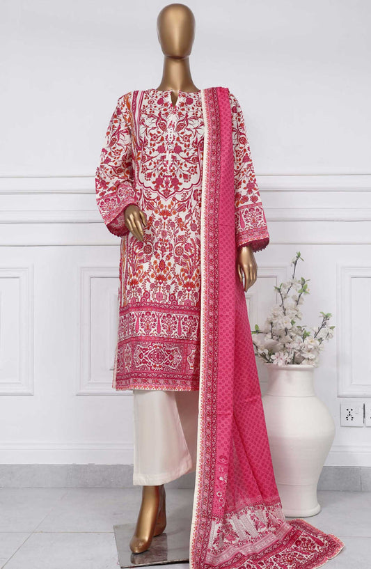 Sadabahar Printed Lawn Stitched 3 Piece - D-06 - SBD25PL - Pink - Summer Collection