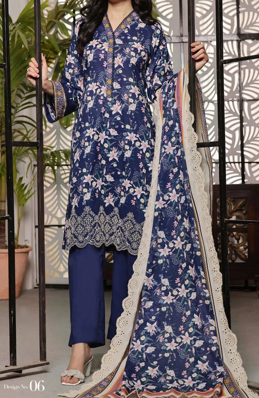 Zynah Digital Chickenkari Lawn Collection VOl 01 By VS Textiles - Design 06