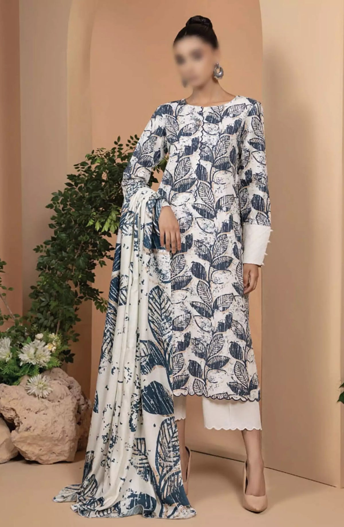 Zara By Hum Dum Printed Wool Shawl Collection - Design 06