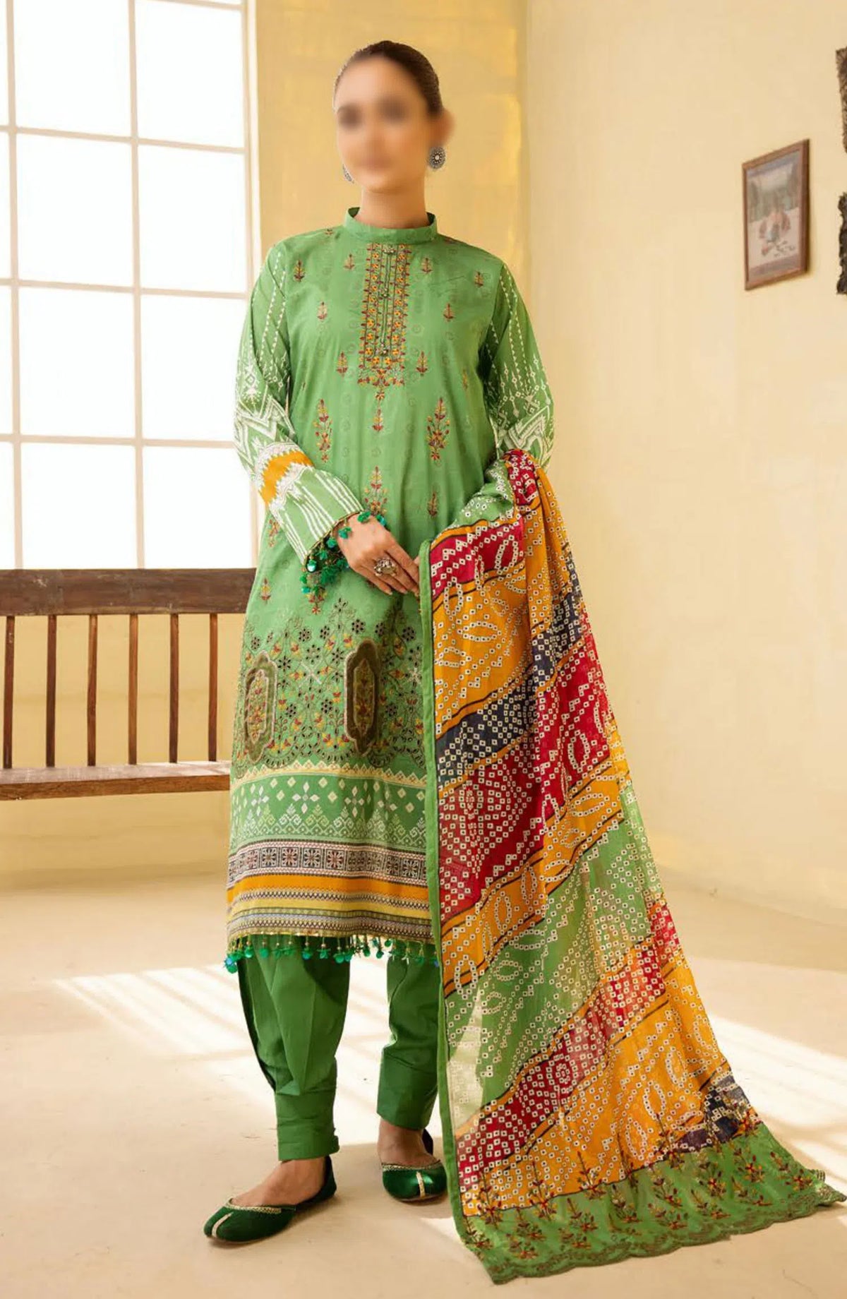 Mahees Ghazal Embroidered Lawn with Emb Voile Dupatta Collection - Design 06