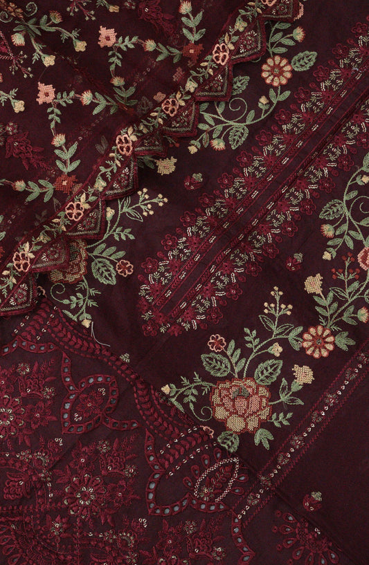 Exclusive Embroidery Unstitch Swiss Voil Collection - DESIGN-06