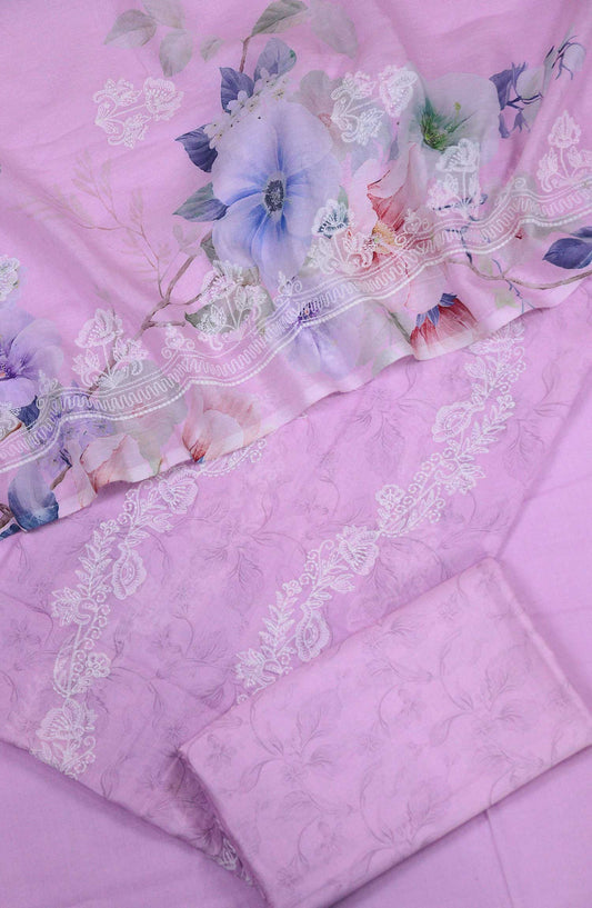 Amna Khadija Embroidered Lawn Unstitched 3 Piece - D-06 - AM25PEL - Purple - Summer Collection