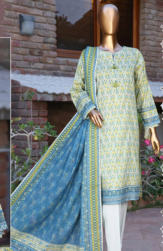 HZ RTW Prints Gardenia 3 Pcs Collection - DESIGN-06 PARROT GREEN