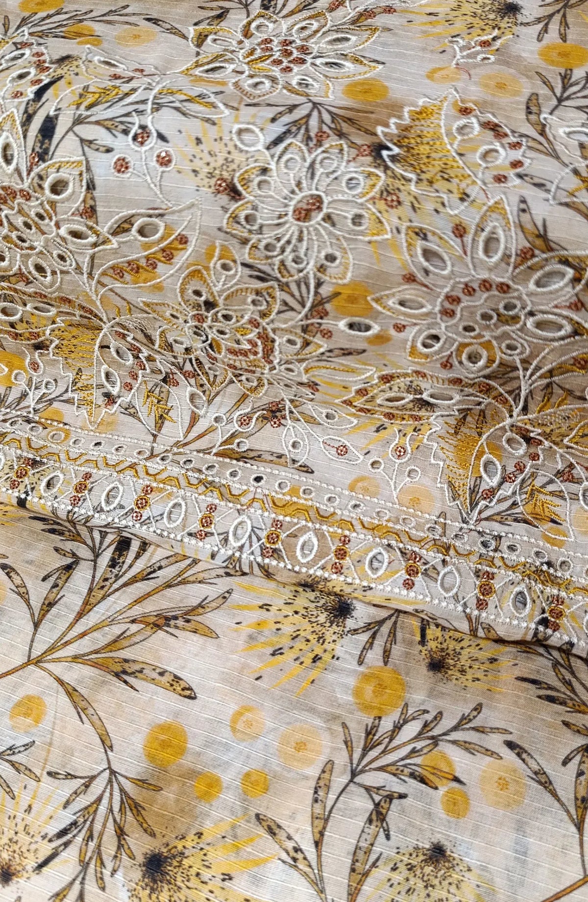 Chikankari Daman Embroidered Unstitched CO Ords By Amna Khadija - Design 07