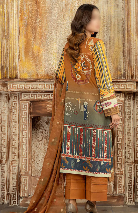 Khoobsurat Lawn Dora Digital Print Embroidered Collection 2024 Vol 02 - Design 07