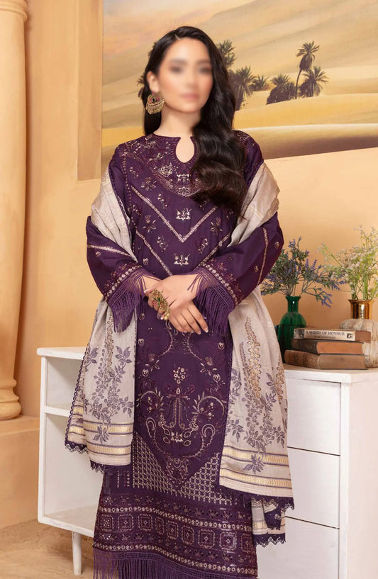 Jugnoo Premium Embroidered Lawn Collection 2024 - Design 07