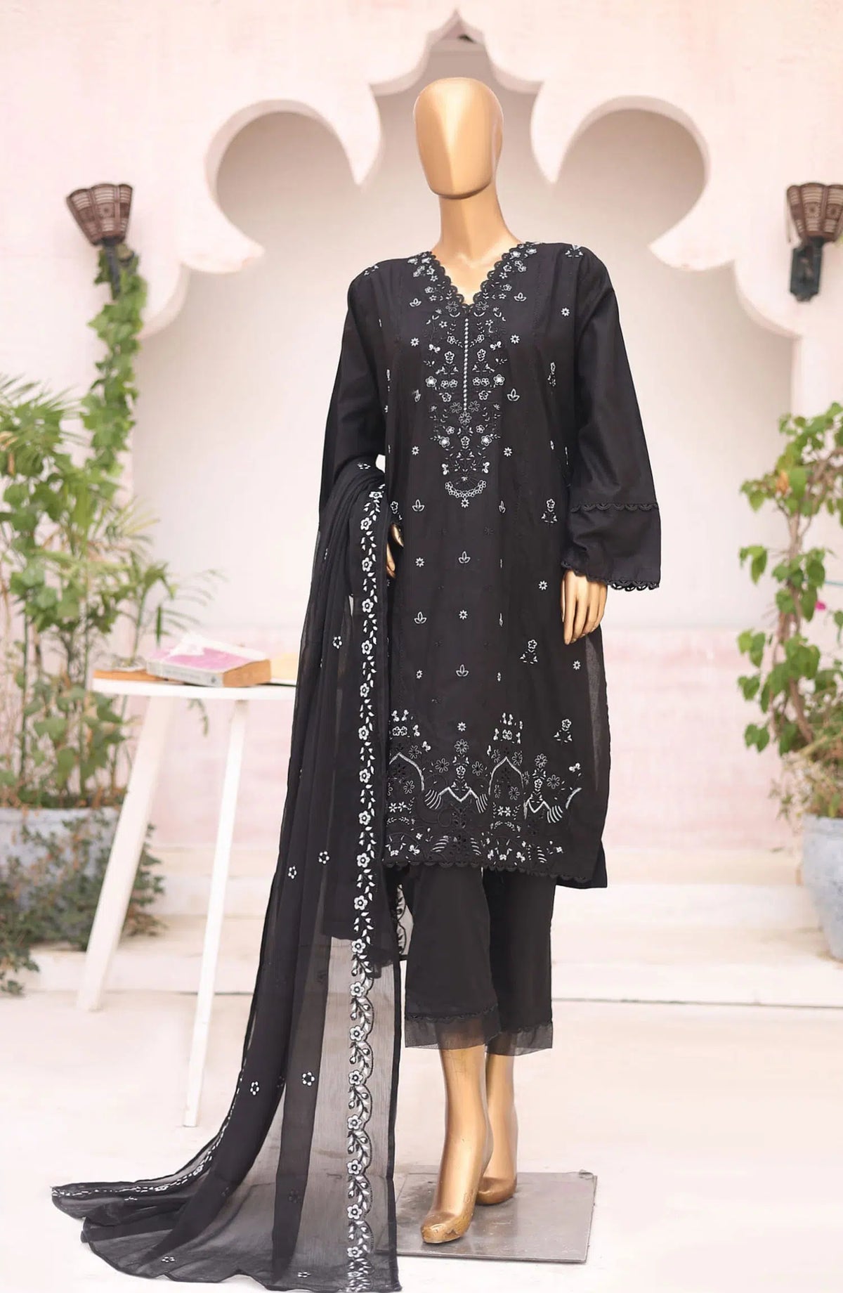 Monochrome Chikankari Collection Vol-1 by Naubahar - Design 07