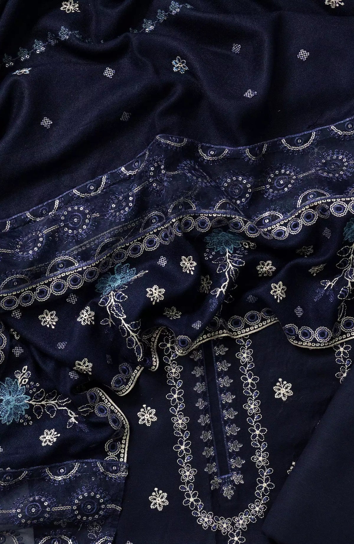Noor Unstitch Embroidered Slub Collection - DESIGN-07