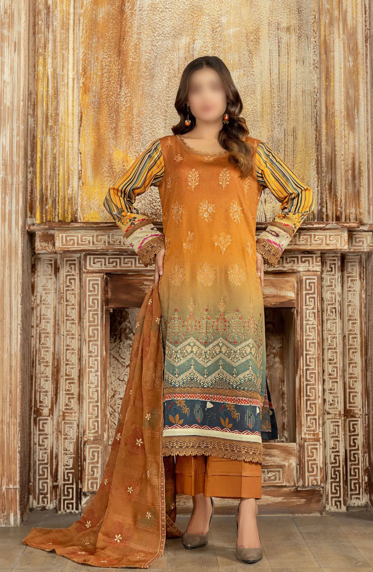 Khoobsurat Lawn Dora Digital Print Embroidered Collection 2024 Vol 02 - Design 07