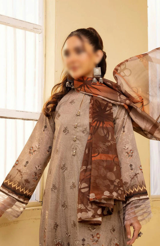 Zara Meer Printed Slub Lawn Collection 2024 - Design 07