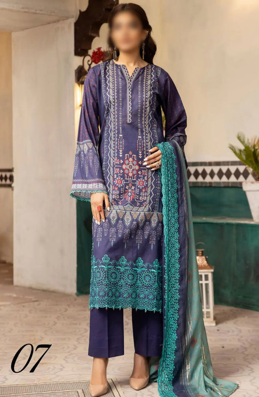 Mahees Embroidered Lawn with Emb Diamond Dupatta Collection - Design 07