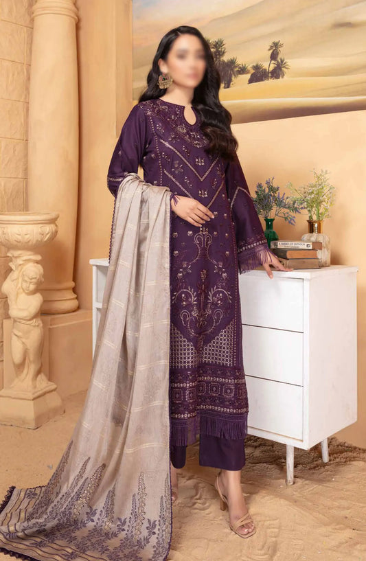 Jugnoo Premium Embroidered Lawn Collection 2024 - Design 07