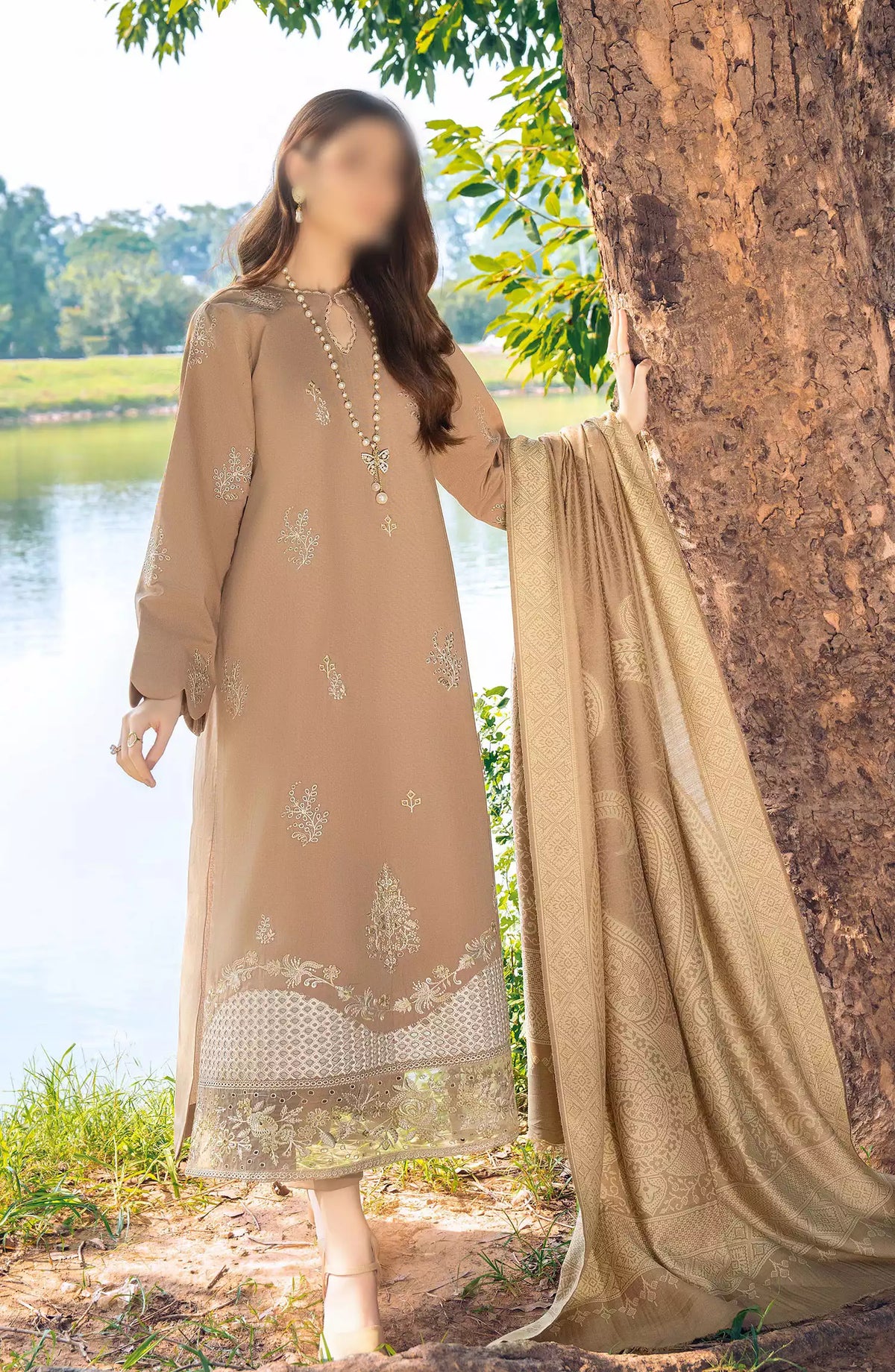 Onara Embroidered Khaddar Unstitched Collection 2024 - Design 07