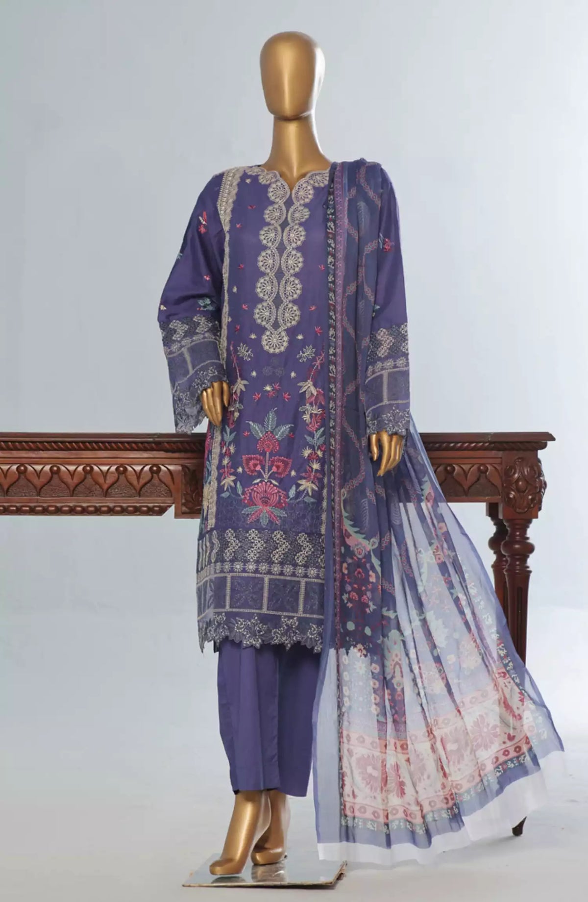 Bin Saeed Luxury RTW Cotton Embroidered Collection 2024 Vol 04 - Design 07