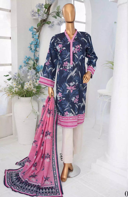 Safina Unstitch Fancy Cambric Collection 2024 Vol 03 - Design 07