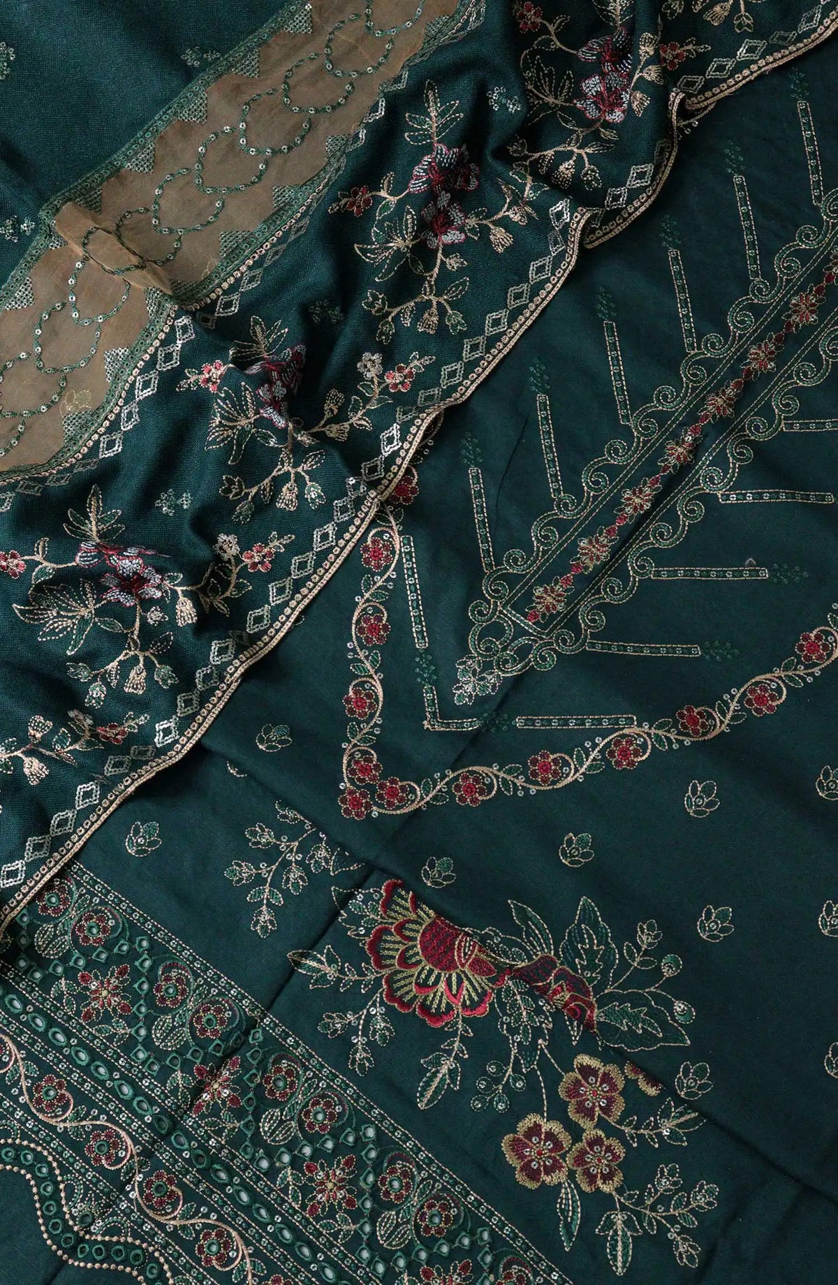Noor Embroidered Winter Slub Collection - NESC-Design 07