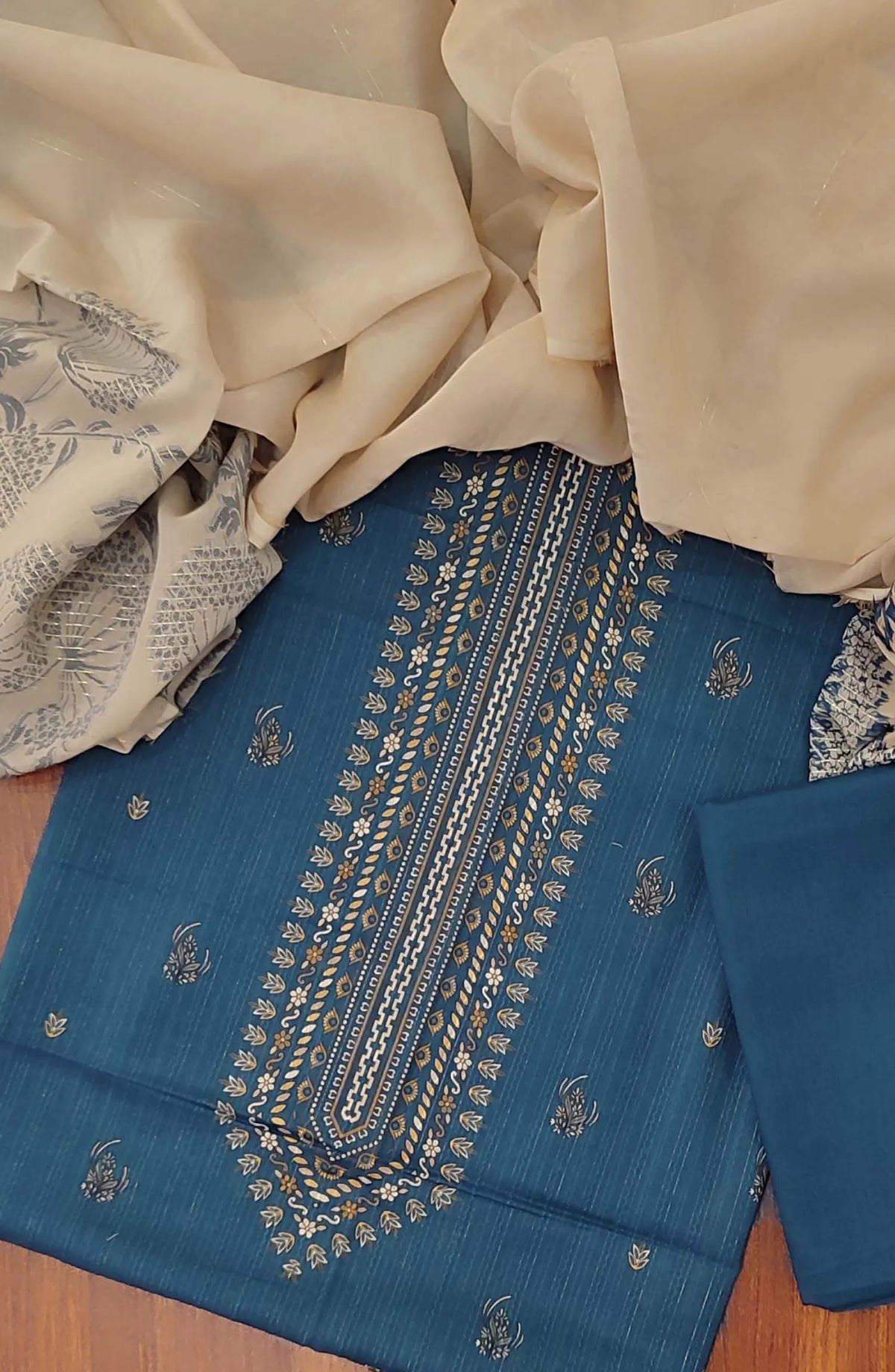 Printed Zari Lawn With Rangoli Fancy Dupatta Collection - Design 07